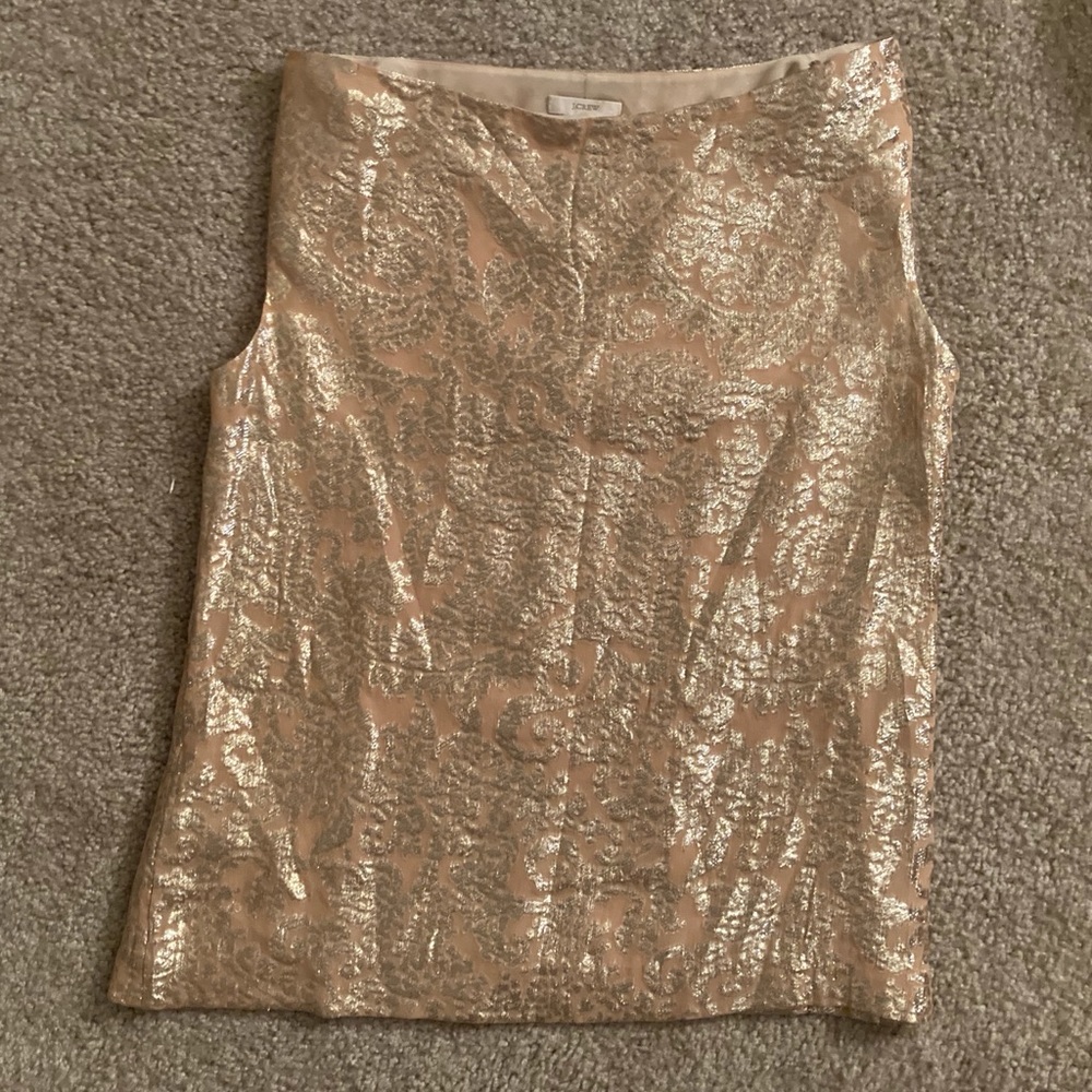 Gold bronze shiny J. Crew tank top shirt blouse